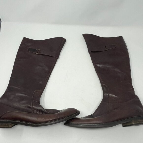 DAVOS Gomma tall riding boots 10 women brown leather equestrian - Picture 2 of 11